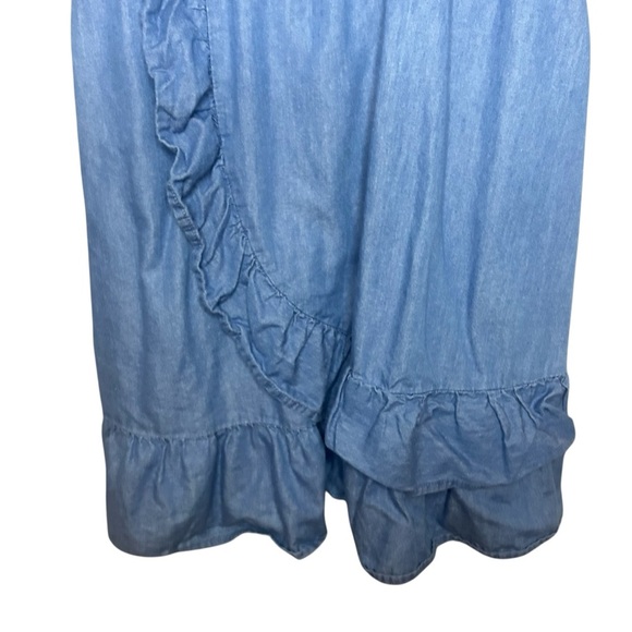 Wonder Nation Chambray Blue Ruffle Dress Size 7-8 - Picture 3 of 8